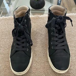 UGG- high top leather sneakers - Black
